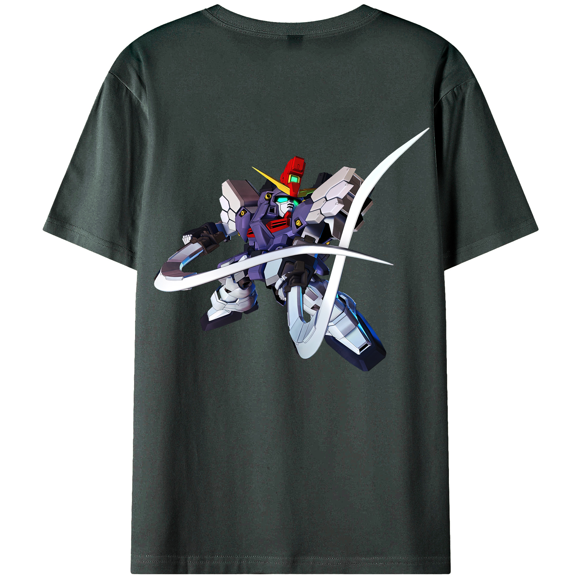 （画像用） 機動戦士ガンダム Mobile Suit Gundam 綿100％ メンズ半袖Tシャツ（バックプリント） 通気性